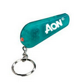 Green Light Up Whistle Keychain with Red LED